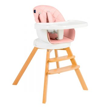 Scaun de masa 3 in 1, rotativ 360 grade,  Juju Eat & Twist, Roz