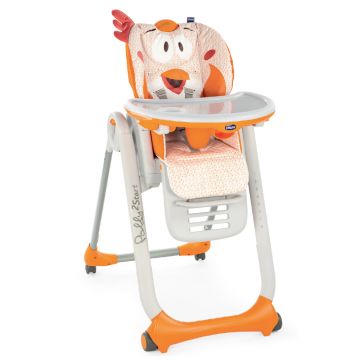 Scaun de masa Chicco Polly 2 Start 4roti, Fancy Chicken, 0 luni+