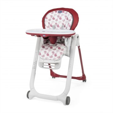 Scaun de masa Chicco Polly Progres 5 in 1, Red (Rosu), 0 luni+