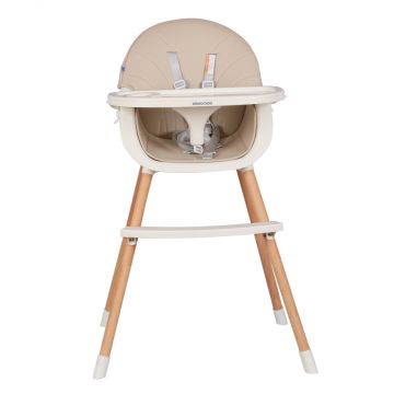 Scaun de masa KikkaBoo 2in1 Nutri Wood Beige