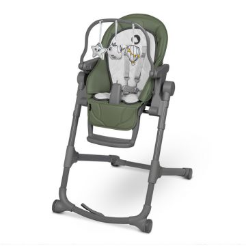 Scaun de masa, Lionelo, Cora Plus, Multifunctional, Reglabil in 4 pozitii pe inaltime, Spatar reglabil in 3 pozitii, Cu bara de jucarii, Pliabil, Conform cu standardul european de securitate EN14988, Verde