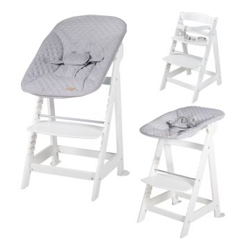 Scaun de masă pentru bebe alb Grow-Along – Roba