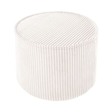 Puf de copii crem cu tapițerie din catifea reiată – Wigiwama