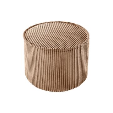 Puf de copii maro cu tapițerie din catifea reiată – Wigiwama