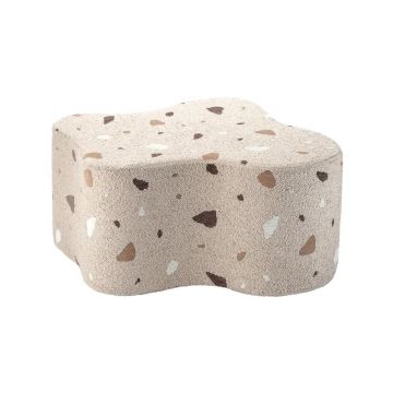 Puf de copii maro deschis cu tapițerie din țesătură bouclé/cu tapițerie din chenille Terrazzo Cloud – Wigiwama
