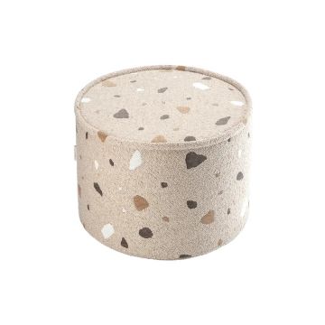 Puf de copii maro deschis cu tapițerie din țesătură bouclé/cu tapițerie din chenille Terrazzo – Wigiwama