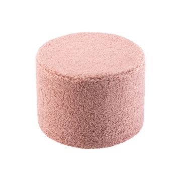Puf de copii roz cu tapițerie din țesătură bouclé – Wigiwama