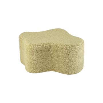 Puf de copii verde cu tapițerie din țesătură bouclé Cloud – Wigiwama