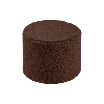 Puf pentru copii maro închis cu tapițerie din țesătură bouclé Warm Hazel – Wigiwama
