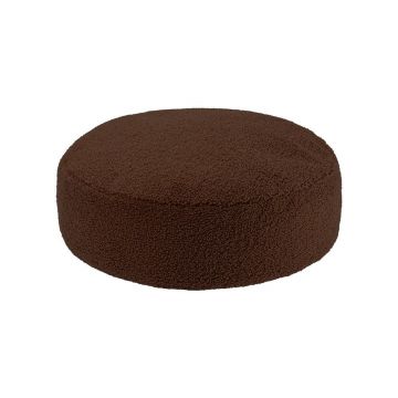 Puf pentru copii maro închis cu tapițerie din țesătură bouclé Warm Hazel – Wigiwama