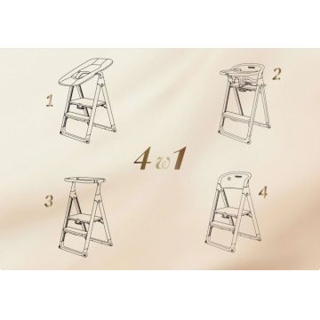 Scaun de hranire multifunctional 4 in 1 Neno Sapori Gray