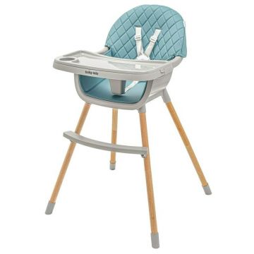 Scaun de masa, Baby Mix, Freja, Multifunctional, Pana la 15 kg, Cu tavita dubla reglabila, Cu suport pentru picioare, Usor de transportat, Conform cu EN 14988+A1:2020-07, 6-36 luni, Green