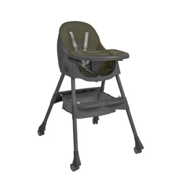 Scaun de masa, Bebe Stars, Comfy, Transformabil in scaun de joaca, Pliabil, Pana la 15 kg, Cu spatar inclinabil in 3 pozitii, Cu tavita dubla detasabila, Conform cu EN14988:2017, 6 luni+, Green