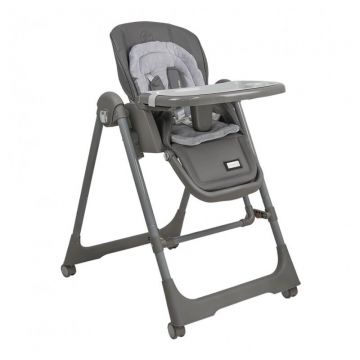 Scaun de masa, Bebe Stars, Nuovo, 2 in 1, Pliabil, Functie de balansoar, Pana la 15 kg, Cu tavita reglabila si detasabila, Conform cu EN14988:2017+A1:2020, 6-36 luni, Grey