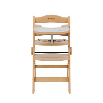 Scaun de masa copii multifunctional 4-in-1 Tulano Morsel 45 Natural structura din lemn rezistent,pliabil,9 nivele de inaltime ,tavita dubla,recomandat 6luni-4 ani,greutate admisa 40 kg