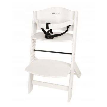 Scaun de masa evolutiv, BabyTrold, Engledal, Din lemn de fag, 6-12 ani, Greutate maxima 35 kg, Alb