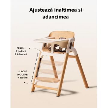 Scaun de masa inalt din lemn Momcozy DinerPal transformabil Momcozy