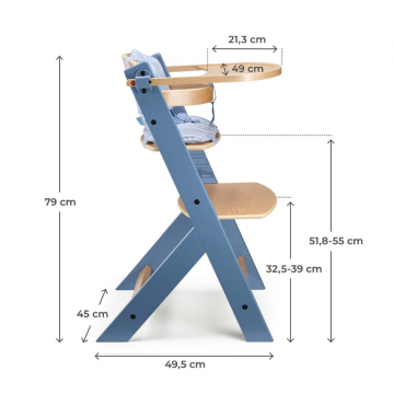 Scaun de masa Kinderkraft Enock Nordic Breeze 3 in 1 cu pernuta