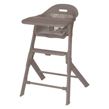 Scaun de masa, Lionelo, Beny, Suport de picioare si tavita ajustabile in 2 pozitii, Insertie moale, Centuri in 3 puncte, Asamblare rapida, Sustine 15 kg, 6 luni+, Taupe