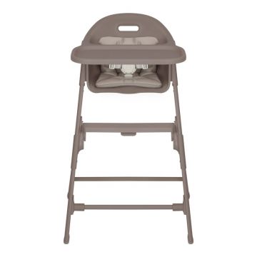 Scaun de masa Lionelo Beny Taupe cu suport pentru picioare, tavita ajustabila in 2 pozitii, insertie moale, centuri in 3 puncte, sustine 15 kg, 6 luni+