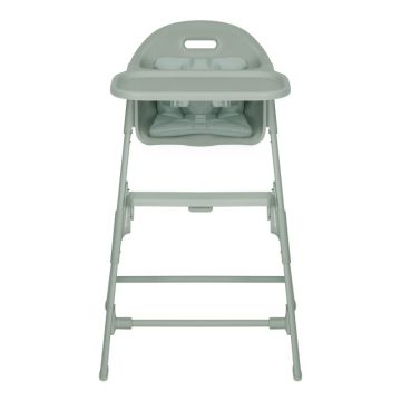 Scaun de masa Lionelo Beny Verde cu suport pentru picioare, tavita ajustabila in 2 pozitii, insertie moale, centuri in 3 puncte, sustine 15 kg, 6 luni+