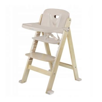 Scaun de masa, Lionelo, Floris, 3 in 1, Din Lemn, Transformabil, Reglabil pe inaltime in 4 pozitii, Suport picioare- 4 pozitii, 6 luni- 12 ani, Sustine 40 kg, Bej
