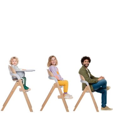 Scaun de masa multifunctional pliabil Jane Forest Sage, de la 6 luni la adult, din lemn fag, greutate maxima 100 kg