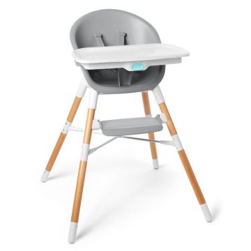 Scaun de masa multifunctional, Skip Hop, Eon, De la 6 luni+, Pana la 36 Kg, 4 moduri de utilizare, Tava detasabila, Suport pentru picioare cu 2 pozitii, Gri