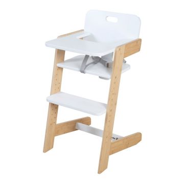 Scaun de masă pentru bebe alb Nature UP – Roba
