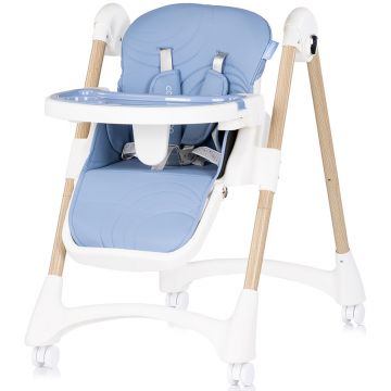 Scaun de masa pentru copii Chipolino Candy Shop Sky Blue cu spatar reglabil in 3 pozitii, inaltime reglabila, 4 roti