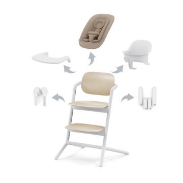 Scaun de masa pentru copii Cybex LEMO 4 in 1 Sand Grey
