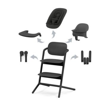 Scaun de masa pentru copii Cybex LEMO 4 in 1 Stunning Black