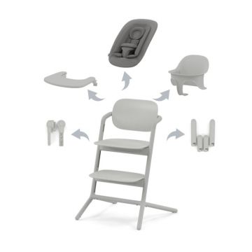 Scaun de masa pentru copii Cybex LEMO 4 in 1 Suede Grey