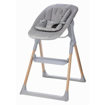 Scaun de masa pentru copii FreeON Flexi Grow Gri, 2 in 1, transformabil, pliabil, contine 2 accesorii, 0 luni +