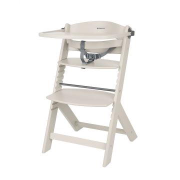 Scaun de masa pentru copii Kikkaboo Nordy Light Beige multifunctional cu structura din lemn,inaltime reglabila 10 nivele,recomandat pana la 10 ani35 kg,centura de siguranta,masuta detasabila