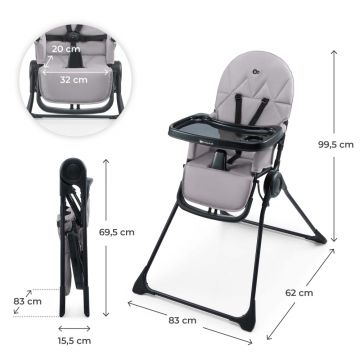 Scaun de masa pentru copii Kinderkraft Binci Grey