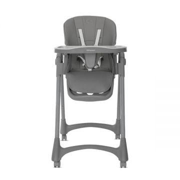 Scaun de masa pentru copii Lorelli Primapapa Grey 6-36 luni, reglabil in multiple pozitii, 2 tavite detasabile, centuri de siguranta, roti, suport pentru picioare