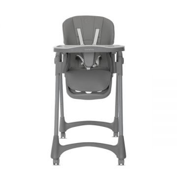 Scaun de masa pentru copii Lorelli Tummy Time Grey reglabil in multiple pozitii, roti din silicon, 2 tavite detasabile, centuri de siguranta, suport pentru picioare