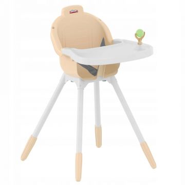 Scaun de masa pentru copii Pilsan Comfort Beige,tavita detasabila spatioasa,centura de siguranta,montaj rapid,greutate admisa 40 kg
