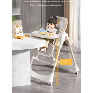 Scaun de masa pliabil pentru bebelusi Little Mom, multifunctional, cu roti, functie balansoar, cu spatar reglabil in 4 unghiuri distincte, inaltime ajustabila si centura de siguranta 5 puncte, varsta 6-36 luni, Grey