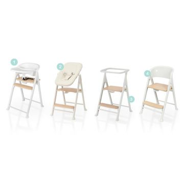 Scaunel multifunctional, Primabobo, Beli, 4 in 1, Functie de sezlong, 4 trepte de inaltime, 5 trepte pentru suportul de picioare, Sustine 110 kg, De la nastere, Alb