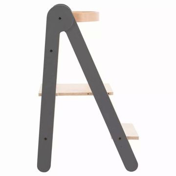 Turn de invatare MamaToyz Learning tower pliabil gri din lemn